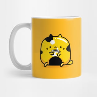 yellow cat coffee lover profession Mug